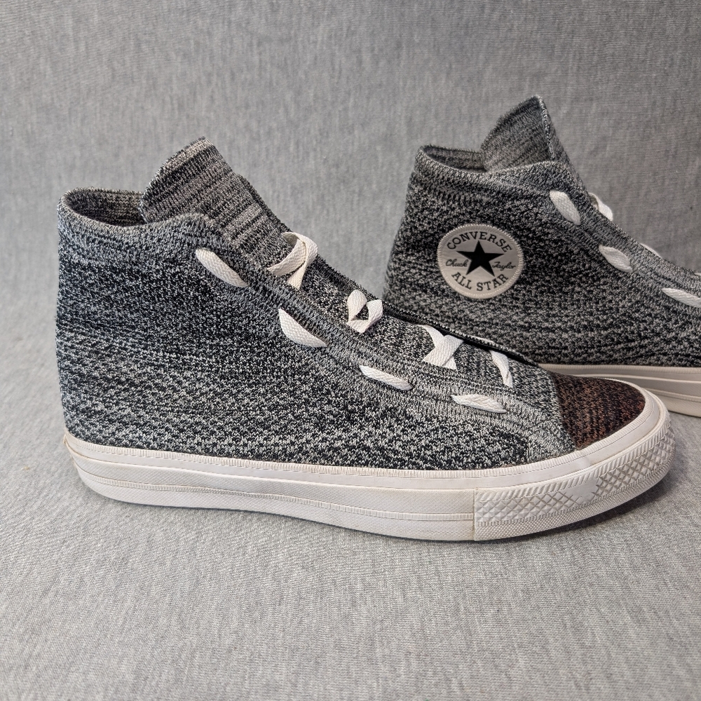 Converse Chuck Taylor Fly Knit High Top Sneakers M 8.5 W 10.5 Gray Brown - Picture 6 of 14